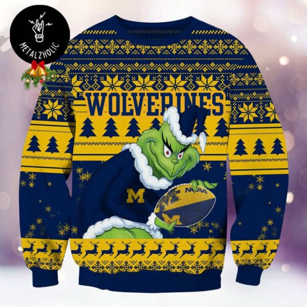 NCAA Michigan Wolverines x Grinch Stole Christmas Gift For Family Ugly Sweater