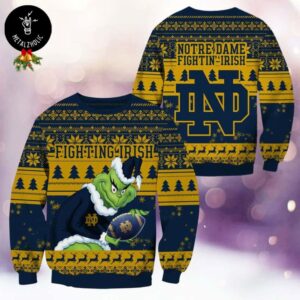 NCAA Notre Dame Fighting Irish x Grinch Stole Christmas Special Gift For Fans Ugly Sweater