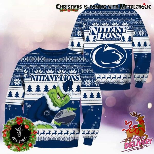 NCAA Penn State Nittany Lions x Grinch Stole The Christmas Holiday Gift For Fans Ugly Sweater