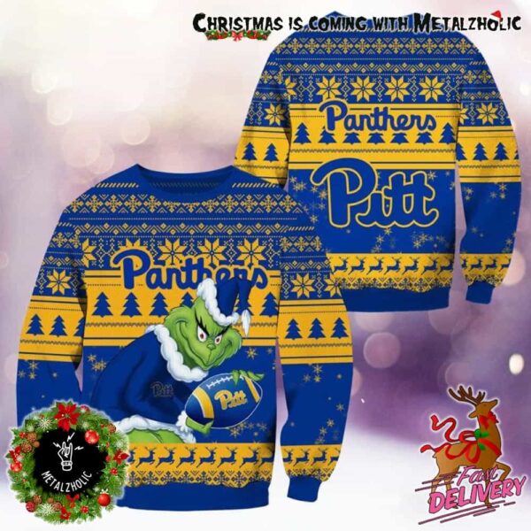 NCAA Pittsburgh Panthers x Grinch Stole The Christmas Holiday Gift For Fans Ugly Sweater