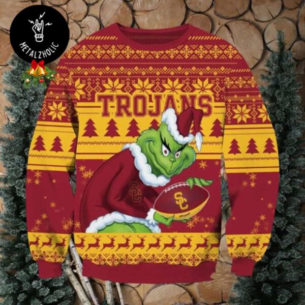 NCAA USC Trojans x Grinch Christmas Gift Ideas Ugly Sweater