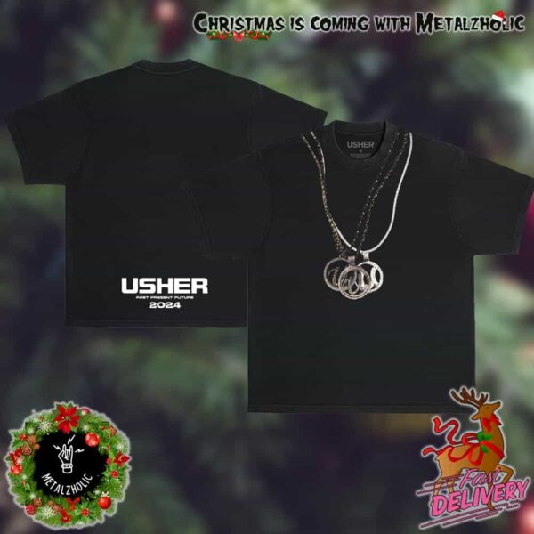 Official Usher Merchandise Past Present Future 2024 Chains Tee All Over Print T-Shirt