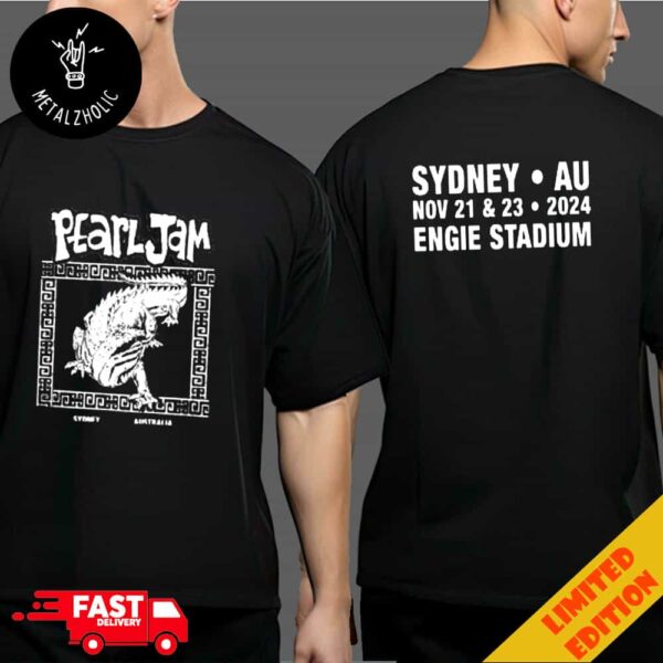 Pearl Jam Dark Matter Tour 2024 With Pixies And Cosmic Psychos November 21 2024 Engie Stadium Merch Sydney Australia Whowie Tee Two Sides T-Shirt