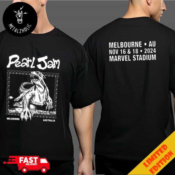 Pearl Jam Merch Bunyip Tee For Show At Night 2 Marvel Stadium Australia Nov 18th 2024 Dark Matter Tour At Melbourne Pop-Up Shop Two Sides T-Shirt