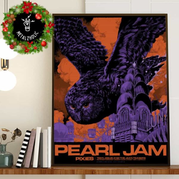 Pearl Jam Merch Shirt 23rd November 2024 Event Poster At Engie Stadium Sydney Australia Dark Matter World Tour Art By Ken Taylor Poster Canvas