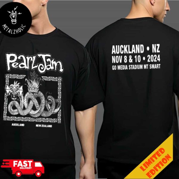 Pearl Jam With Pixies And Liam Finn Tawhina Tee At Auckland New Zealand November 8th And 10th 2024 Dark Matter Tour Two Sides T-Shirt