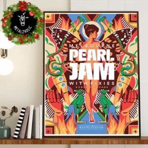 Pearl Jam With Pixies Pop Up Shop November 16th 2024 Event Poster Art By Justine McAllister Dark Matter Tour Australian Melbourne Marvel Stadium Poster Canvas