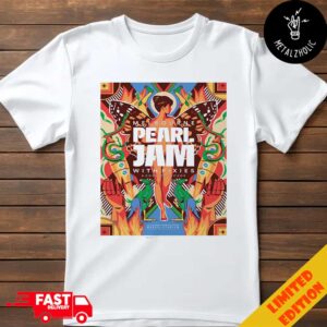 Pearl Jam With Pixies Pop Up Shop November 16th 2024 Event Poster Art By Justine McAllister Dark Matter Tour Australian Melbourne Marvel Stadium T-Shirt