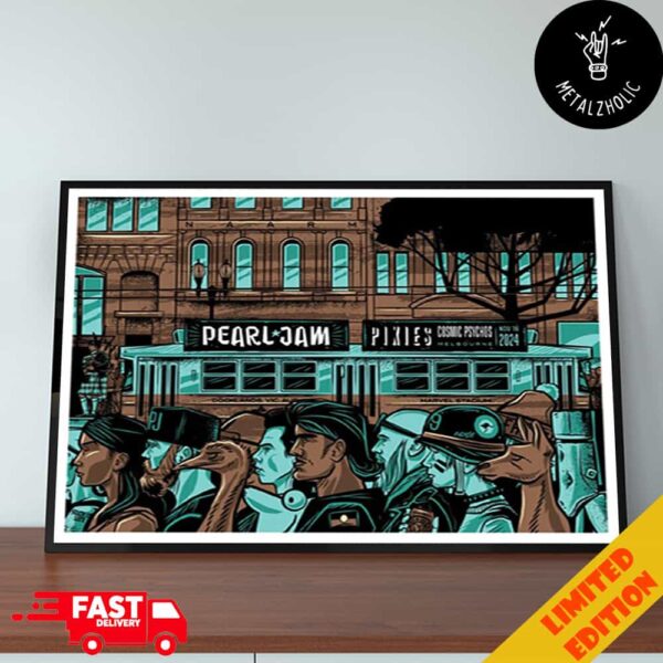 Pearl Jam With Pixies Pop Up Shop November 16th 2024 Event Poster Art By Travis Price Dark Matter Tour Australian Melbourne Marvel Stadium Home Decor Poster Canvas