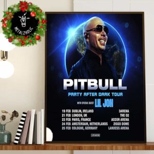 Pitbull Party After Dark Tour With Lil Jon Poster Tour Dates 2025 Live Nation Poster Canvas