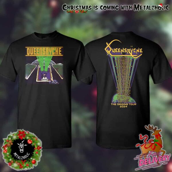 Queensryche Origins Warning Tour The Origins Tour 2024 Tour Dates On Back Two Sides T-Shirt