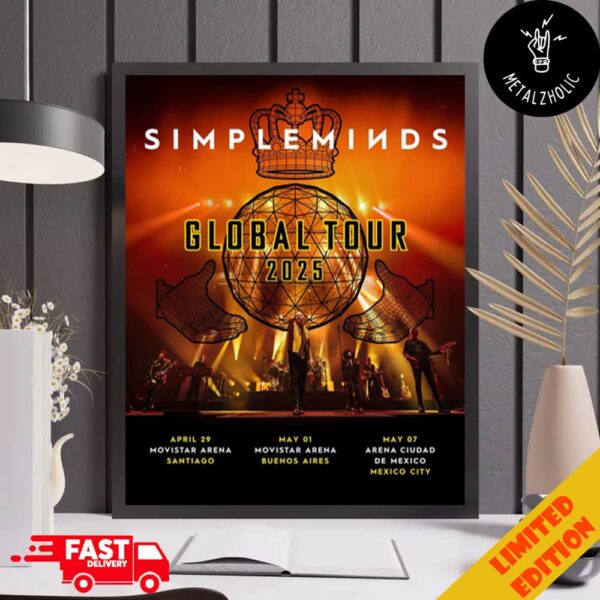 Simple Minds Returns To Mexico With Their Global Tour 2025 Tour Dates Poster Canvas