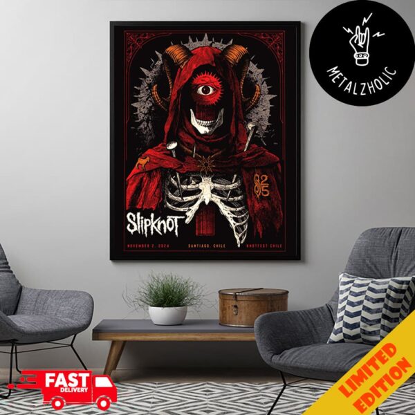 Slipknot Knotfest Chile 2024 November 2 2024 At Santiago Chile New Limited Edition Merchandise By Rodolfo Jofre Saavedra Poster Canvas