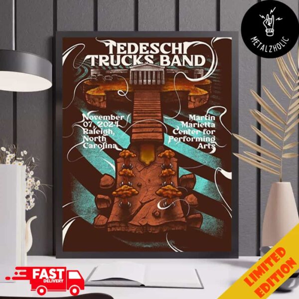 Tedeschi Trucks Band November 7 2024 At Raleigh North Carolina Martin Marietta Center For The Performing Arts Poster Canvas