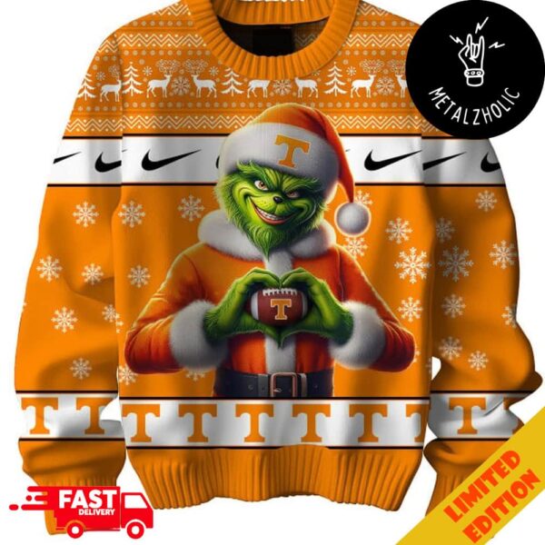 Tennessee Volunteers Go Vols Go Grinch x Nike Logo NCAA Christmas Gift Ugly Sweater