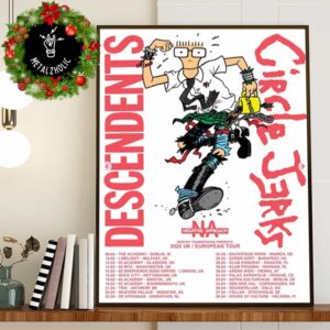 That Descendents Circle Jerks And Negative Approach 2025 UK European Limited Poster Tour Dates Home Decor Poster Canvas