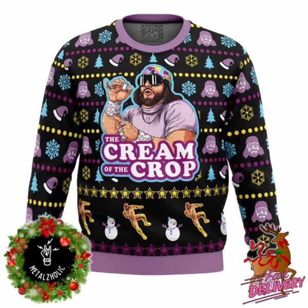 The Cream Of The Crop Macho Man Randy Savage WWE Funny ANIMEAPE Holiday Gift Ugly Sweater