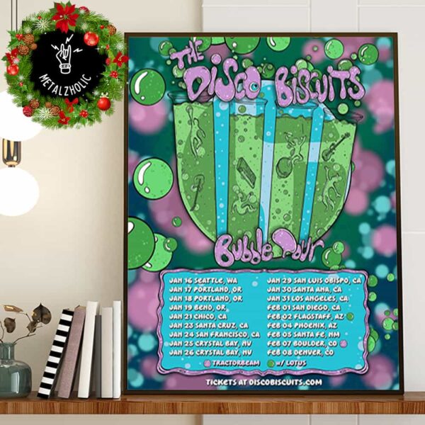 The Disco Biscuits With Lotus Bubble Tour Feb 2 2025 Flagstaff AZ The Orpheum Theater With Tour Dates On Back Poster Canvas