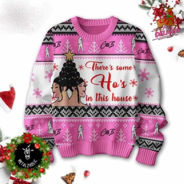 There’s Some Ho’s In This House Cardi B Funny Holiday Gift For Men And Women Ugly Sweater