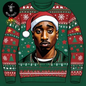 Tupac Rapper Iconic Thug Life Chirstmas Gift Holiday For Fans Ugly Sweater