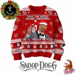 Twas The Nizzle Before Christmas And All Through The Hizzle Snoop Dogg Funny Holiday Gift Ugly Sweater