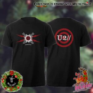 U2 Band How To Dismantle An Atomic Bomb 20th Anniversary Editions Black Logo Tee Two Sides T-Shirt