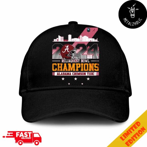 Alabama Crimson Tide 2024 Reliaquest Bowl Champions Helmet City Skyline NCAAF Bowl Games Season 2024-2025 Hat Cap