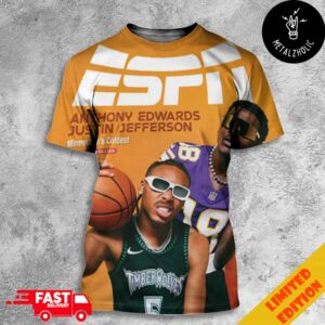 Anthony Edwards And Justin Jefferson Reimagined Version Of The Iconic Randy Moss And Kevin Garnett Photo ESPN Cover Story Of Minnesota’s Coldest All Over Print T-Shirt