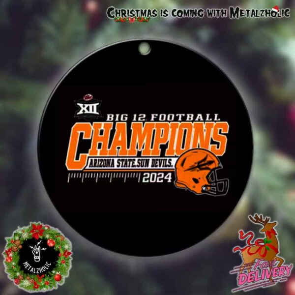 Arizona State Sun Devils Big 12 Football Conference Champions Locker Room 2024-2025 NCAA Christmas Tree Decorations Home Decor Ornament