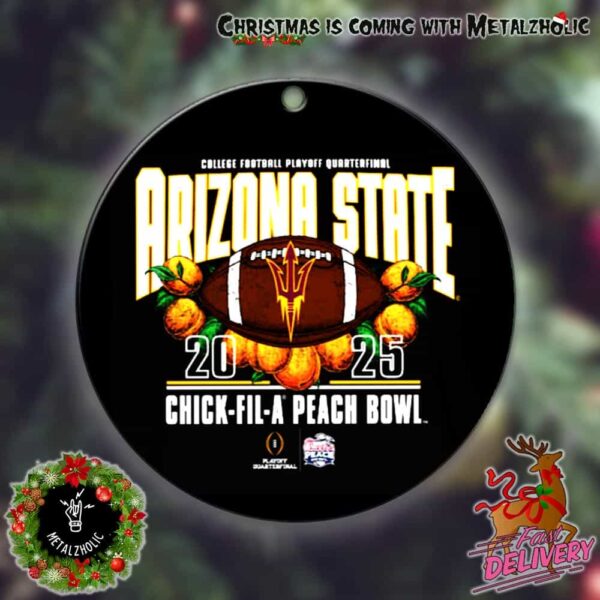 Arizona State Sun Devils College Football Playoff Quarterfinal 2025 Chick-fil-a Peach Bowl NCAA Home Decor Tree Decorations Ornament