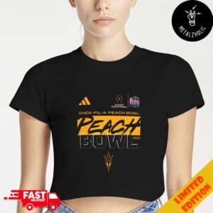 Arizona State Sun Devils University Football 2025 College Football Playoffs Quarterfinals Peach Bowl Cropped T-Shirt