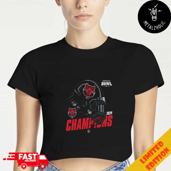 Arkansas State Red Wolves Football 68 Ventures Bowl Champions 2024 Helmet Logo NCAAF Bowl Games 2024-2025 Cropped T-Shirt