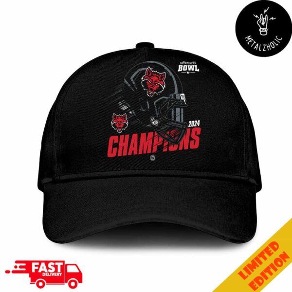 Arkansas State Red Wolves Football 68 Ventures Bowl Champions 2024 Helmet Logo NCAAF Bowl Games 2024-2025 Hat Cap