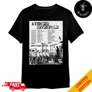 Avenged Sevenfold European Tour Dates 2025 Poster The Official Merchandise T-Shirt