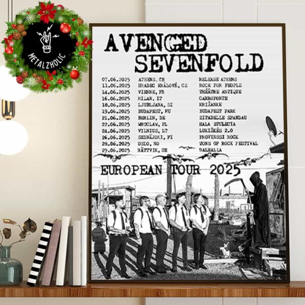 Avenged Sevenfold European Tour Dates 2025 Poster The Official Poster Canvas