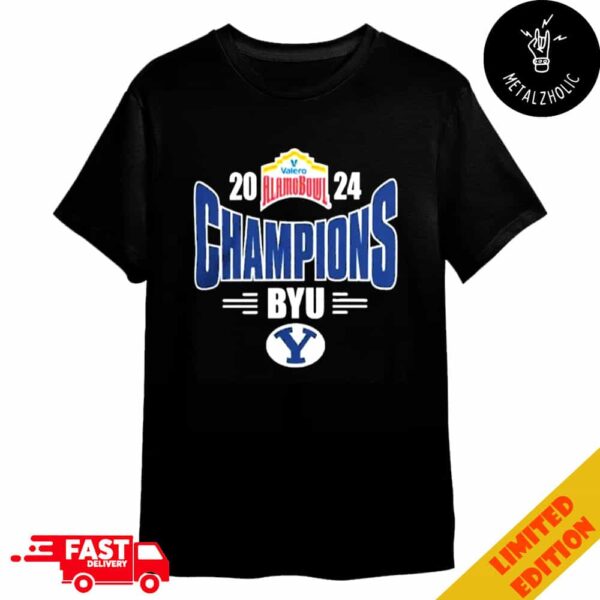 BYU Cougars Football Valero Alamo Bowl 2024 Champions Logo Tee NCAAF Bowl Games 2024-2025 Merchandise T-Shirt