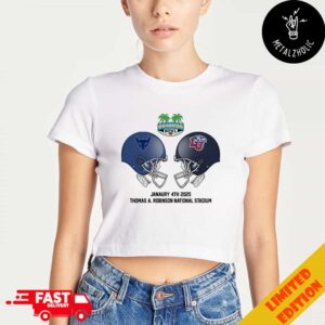 Bahamas Bowl NCAA 2024-2025 Bowl Games Buffalo Bulls vs Liberty Flames At Thomas A Robinson National Stadium Skull Helmet Head To Head Lady’s Cropped T-Shirt