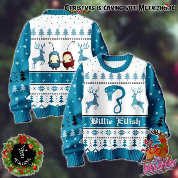 Billie Eilish Ocean Eyes Wildflower Christmas 2024 Ugly Sweater For Friends