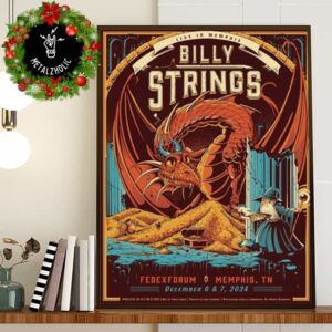 Billy Strings Live In Memphis TN FedExForum December 6 And 7 2024 By Chris Lyons Poster Canvas