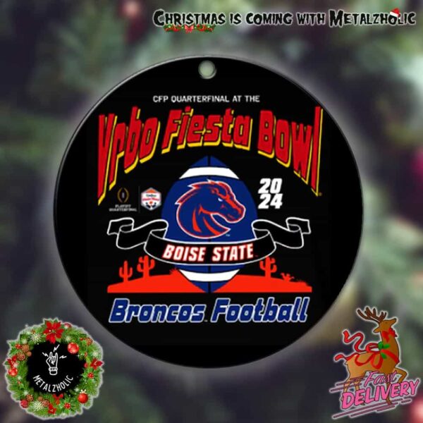 Boise State Broncos College Football Playoff 2024 Quarterfinal At The Vrbo Fiesta Bowl CFP NCAA 2024-2025 Bowl Games Christmas Tree Decorations Ornament