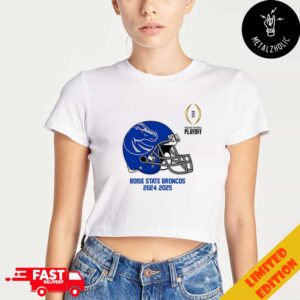 College Football Playoff 2025 Boise State Broncos Helmet NCAA Bowl Games 2024-2025 Lady’s Cropped T-Shirt