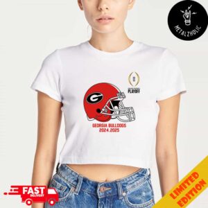 College Football Playoff 2025 Georgia Bulldogs Helmet NCAA Bowl Games 2024-2025 Lady’s Cropped T-Shirt