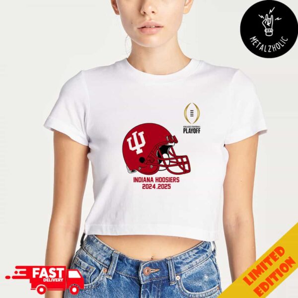 College Football Playoff 2025 Indiana Hoosiers Helmet NCAA Bowl Games 2024-2025 Lady’s Cropped T-Shirt