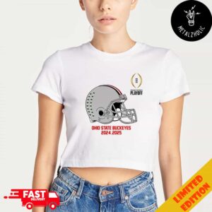 College Football Playoff 2025 Ohio State Buckeyes Helmet NCAA Bowl Games 2024-2025 Lady’s Cropped T-Shirt