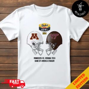 Duke’s Mayo Bowl NCAA 2024-2025 Bowl Games Minnesota Golden Gophers vs Virginia Tech Hokies At Bank Of America Stadium Skull Helmet Head To Head T-Shirt