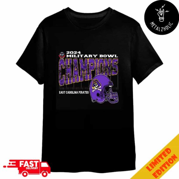 East Carolina Pirates Go Bowling Military Bowl 2024 Champions Vintage Helmet Logo NCAAF Bowl Games 2024-2025 Merchandise T-Shirt