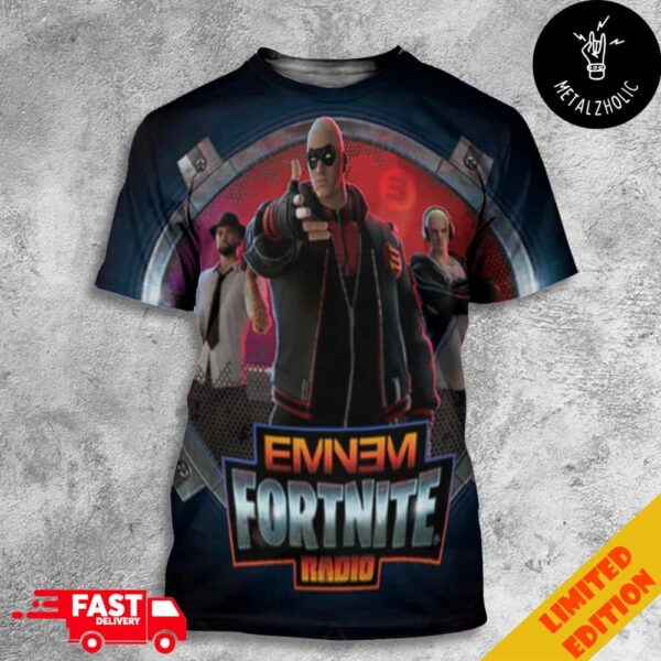 Eminem x Fortnite Radio Vinyl New Merchandise Exclusive All Over Print T-Shirt