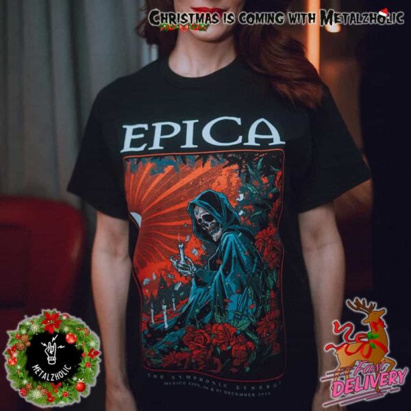 Epica Band Live At Mexico City 6 And 7 December At The Symphonic Synergy Official New Merchandise T-Shirt