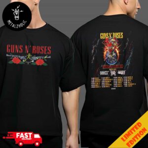 Guns N’ Roses With Public Enemy x Rivals Sons x Sex Pistols And Frank Carter Poster Tour Dates 2025 Two Sides T-Shirt Merchandise