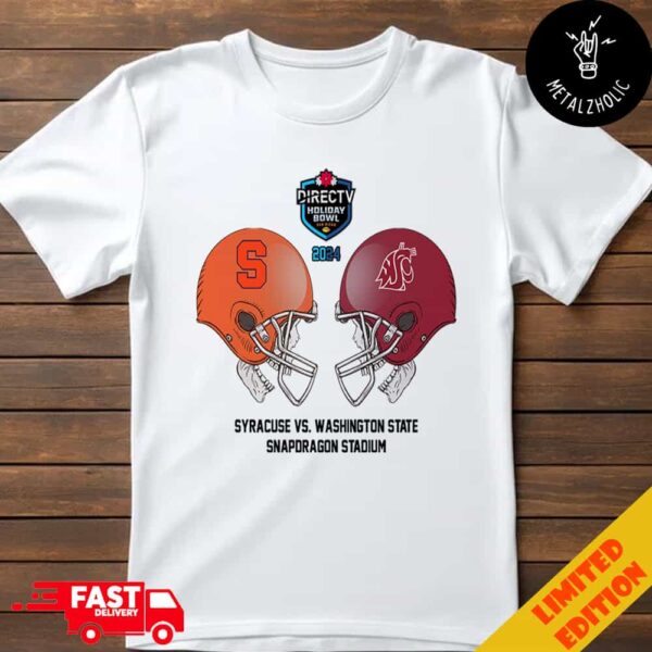 Holiday Bowl NCAA 2024-2025 Bowl Games Syracuse Orange vs Washington State Cougars At Snapdragon Stadium Skull Helmet Head To Head T-Shirt